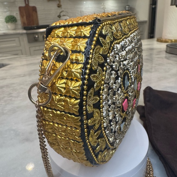 Ramla Beverly Hills Mosaic Pink and Gold Women's Bag - Picture 4 of 8